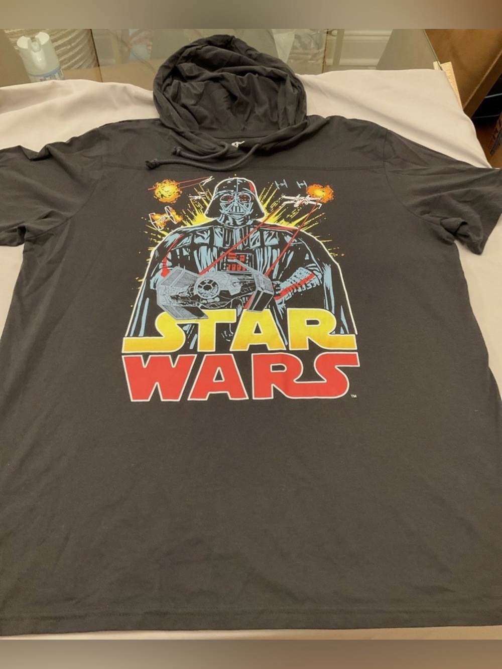 Star Wars Men's Black Graphic Hooded T-Shirt 2XL